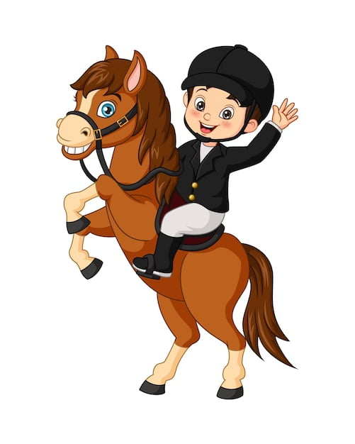 little boy riding horse